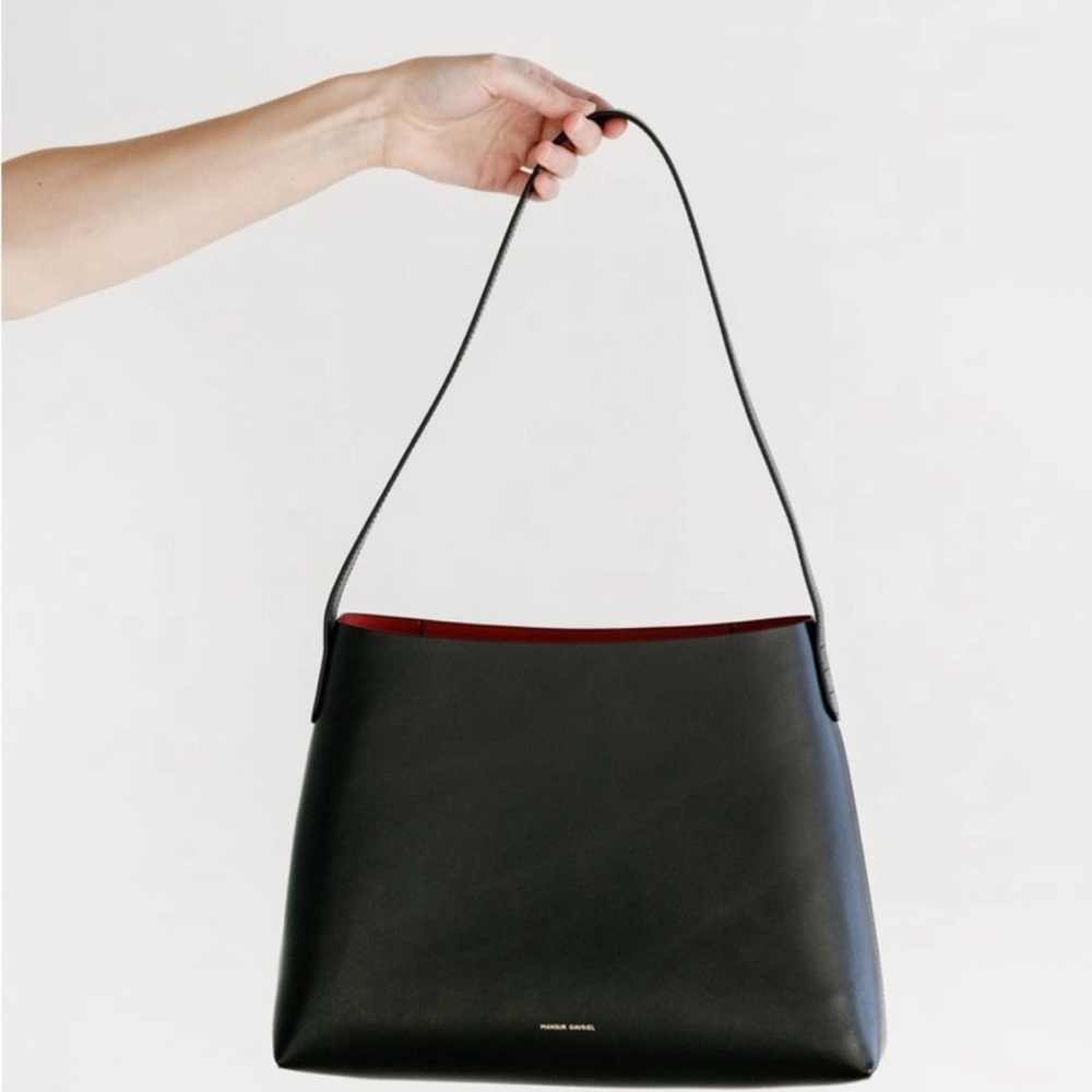 Rare Mansur Gavriel Small Hobo Black Leather Bag